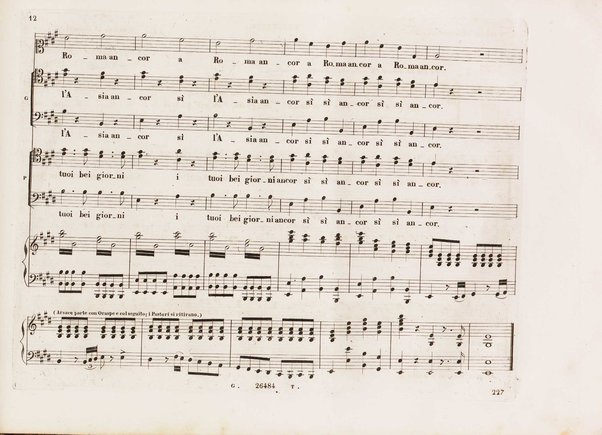 Aureliano in Palmira : dramma serio in due atti di Felice Romani / posto in musica da Gioachino Rossini ; riduzione per canto con accompagnamento di pianoforte di Emanuele Muzio