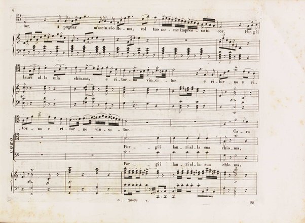 Aureliano in Palmira : dramma serio in due atti di Felice Romani / posto in musica da Gioachino Rossini ; riduzione per canto con accompagnamento di pianoforte di Emanuele Muzio
