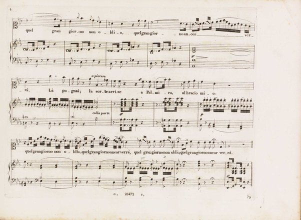 Aureliano in Palmira : dramma serio in due atti di Felice Romani / posto in musica da Gioachino Rossini ; riduzione per canto con accompagnamento di pianoforte di Emanuele Muzio