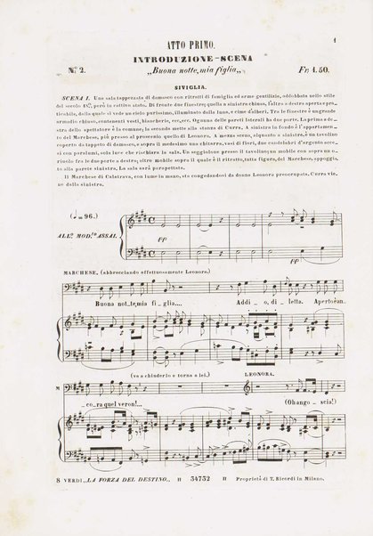 La forza del destino : opera in quattro atti / del maestro cavaliere Giuseppe Verdi ; poesia di F. M. Piave