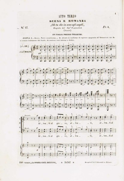 La forza del destino : opera in quattro atti / del maestro cavaliere Giuseppe Verdi ; poesia di F. M. Piave