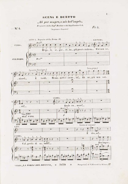 La forza del destino : opera in quattro atti / del maestro cavaliere Giuseppe Verdi ; poesia di F. M. Piave