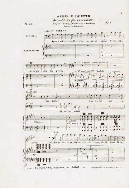 La forza del destino : opera in quattro atti / del maestro cavaliere Giuseppe Verdi ; poesia di F. M. Piave