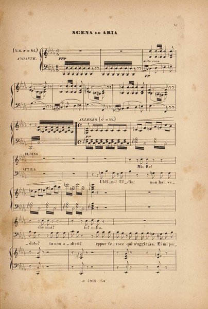 Attila : dramma lirico in 3 atti con prologo / poesia di T. Solera ; musica del M.o Giuseppe Verdi