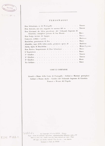 Don Sebastiano : dramma in cinque atti / di Eugenio Scribe ; G. Donizetti