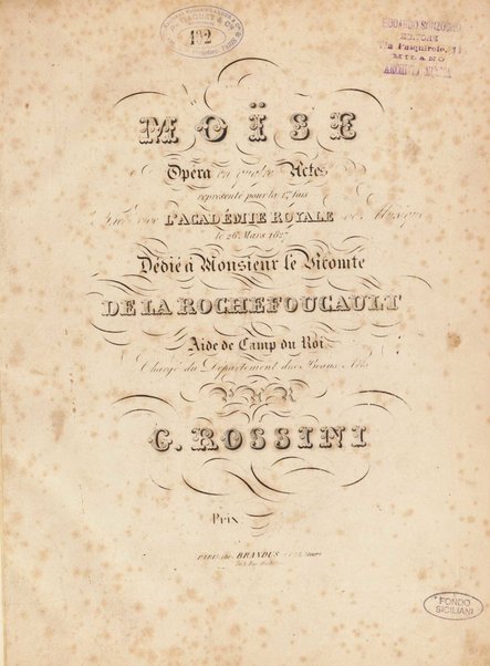 Moïse : opéra en quatre actes / par G. Rossini