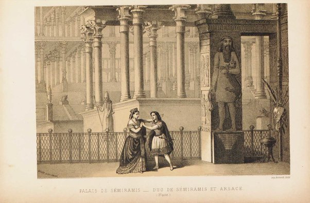 Sémiramis : opéra en quatre actes / de G. Rossini ; avec illustrations, points d'orgue, texte italien et traduction francaise de Méry