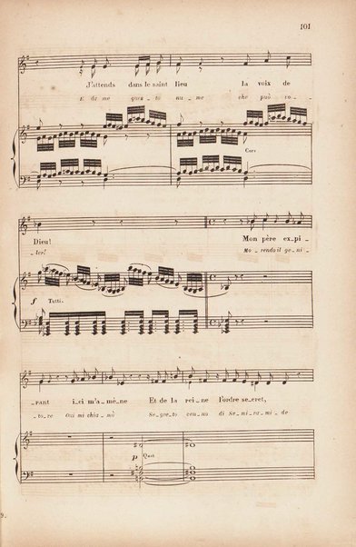 Sémiramis : opéra en quatre actes / de G. Rossini ; avec illustrations, points d'orgue, texte italien et traduction francaise de Méry