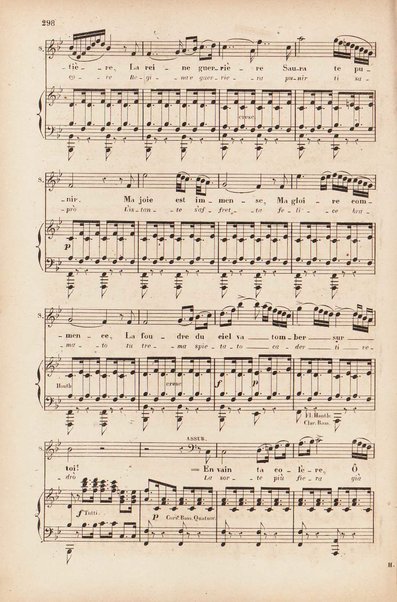 Sémiramis : opéra en quatre actes / de G. Rossini ; avec illustrations, points d'orgue, texte italien et traduction francaise de Méry