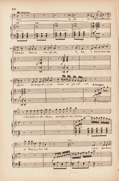 Sémiramis : opéra en quatre actes / de G. Rossini ; avec illustrations, points d'orgue, texte italien et traduction francaise de Méry