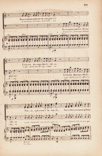 Sémiramis : opéra en quatre actes / de G. Rossini ; avec illustrations, points d'orgue, texte italien et traduction francaise de Méry