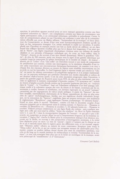 Messa solenne in sol maggiore : per l'incoronazione di Luigi 18. / Luigi Cherubini ; a cura di Giovanni Carli Ballola