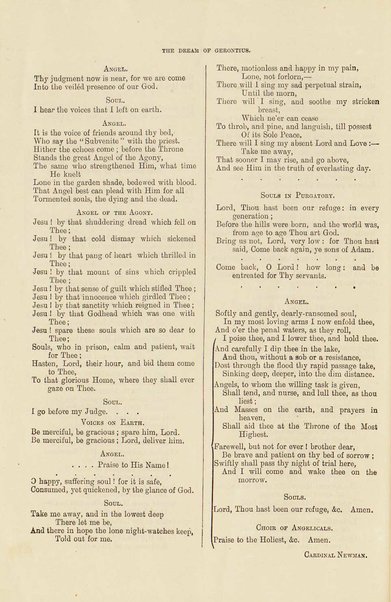 The dream of Gerontius : (Op.38) / by cardinal Newman ; set to music for mezzo-soprano, tenor, and bass soli, chorus and orchestra by Edward Elgar