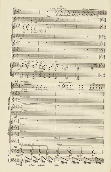 The dream of Gerontius : (Op.38) / by cardinal Newman ; set to music for mezzo-soprano, tenor, and bass soli, chorus and orchestra by Edward Elgar