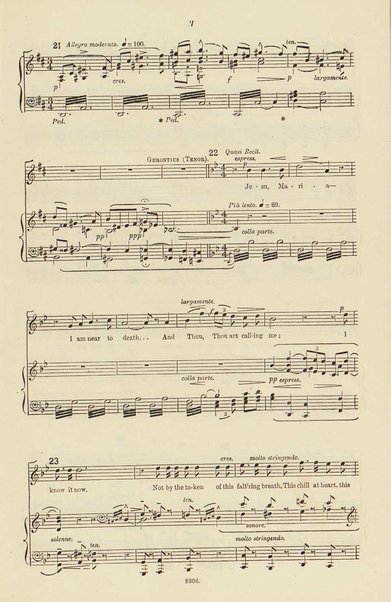 The dream of Gerontius : (Op.38) / by cardinal Newman ; set to music for mezzo-soprano, tenor, and bass soli, chorus and orchestra by Edward Elgar