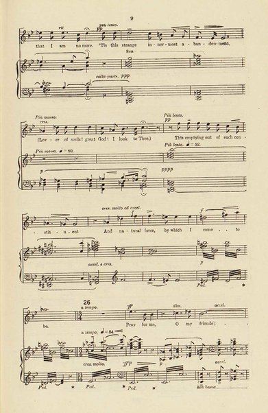 The dream of Gerontius : (Op.38) / by cardinal Newman ; set to music for mezzo-soprano, tenor, and bass soli, chorus and orchestra by Edward Elgar