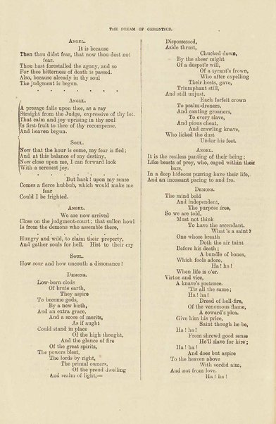 The dream of Gerontius : (Op.38) / by cardinal Newman ; set to music for mezzo-soprano, tenor, and bass soli, chorus and orchestra by Edward Elgar