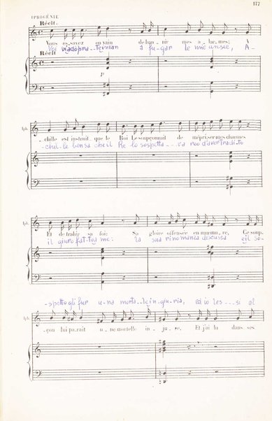 Iphigénie en Aulide : opéra en 3 actes / paroles du Bailli du Rollet ; musique de Gluck ; partition chant et piano transcrite par L. Narici