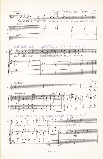 Iphigénie en Aulide : opéra en 3 actes / paroles du Bailli du Rollet ; musique de Gluck ; partition chant et piano transcrite par L. Narici