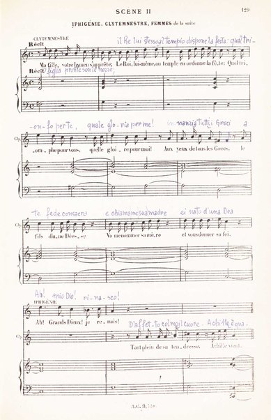 Iphigénie en Aulide : opéra en 3 actes / paroles du Bailli du Rollet ; musique de Gluck ; partition chant et piano transcrite par L. Narici