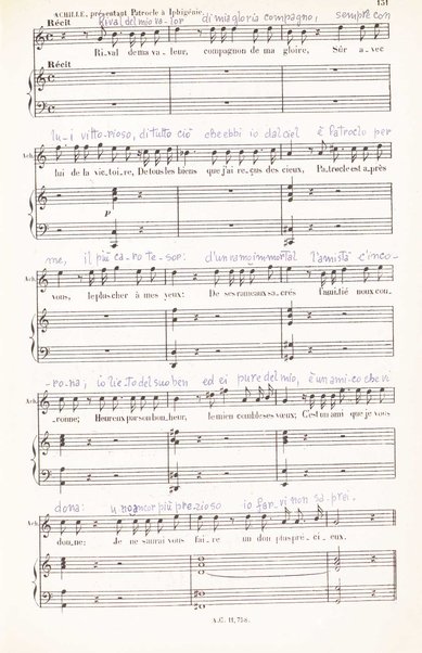 Iphigénie en Aulide : opéra en 3 actes / paroles du Bailli du Rollet ; musique de Gluck ; partition chant et piano transcrite par L. Narici