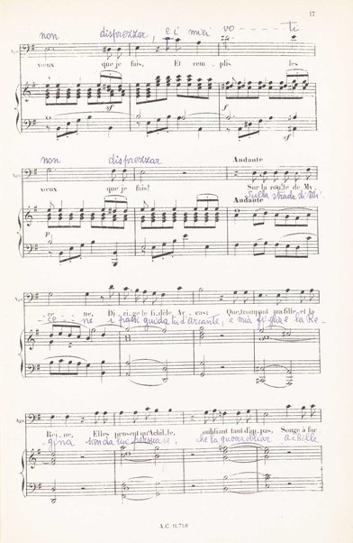 Iphigénie en Aulide : opéra en 3 actes / paroles du Bailli du Rollet ; musique de Gluck ; partition chant et piano transcrite par L. Narici