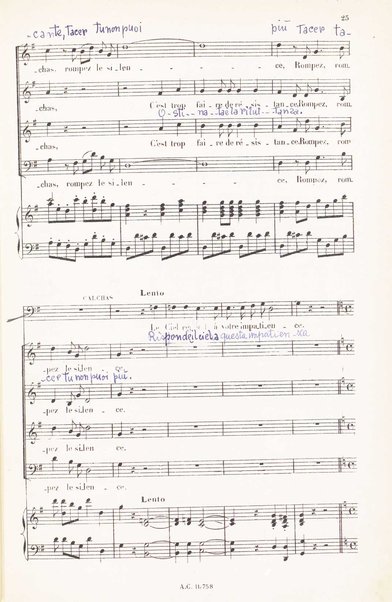 Iphigénie en Aulide : opéra en 3 actes / paroles du Bailli du Rollet ; musique de Gluck ; partition chant et piano transcrite par L. Narici