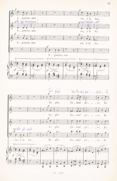 Iphigénie en Aulide : opéra en 3 actes / paroles du Bailli du Rollet ; musique de Gluck ; partition chant et piano transcrite par L. Narici