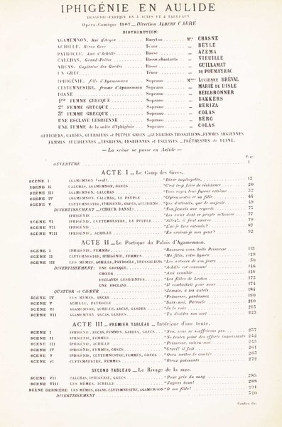 Iphigénie en Aulide : opéra en 3 actes / paroles du Bailli du Rollet ; musique de Gluck ; partition chant et piano transcrite par L. Narici