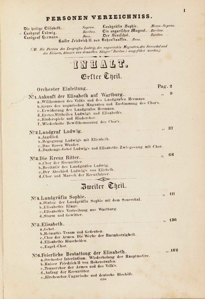 Die Legende von der heiligen Elisabeth : Oratorium / nach Worten von Otto Roquette ; componirt von Franz Liszt