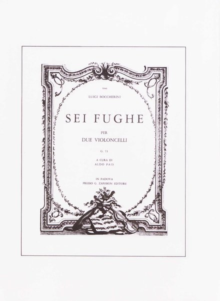 Sonata n. 26 in mi♭ maggiore per violoncello e basso : nella stesura originale per due violoncelli / Luigi Boccherini ; edizione a cura di Aldo Pais