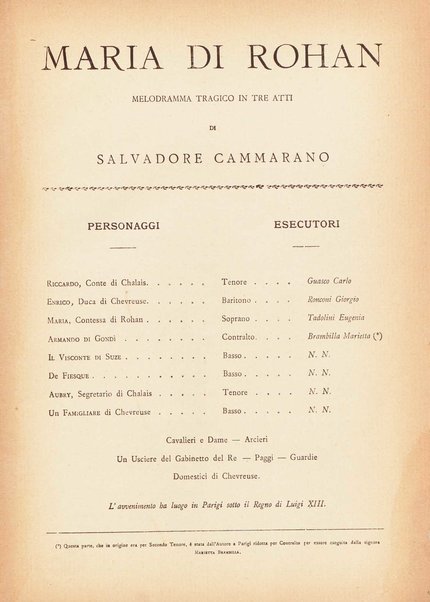 Maria di Rohan : melodramma tragico in tre atti / di Salvatore Cammarano ; [musica di] G. Donizetti