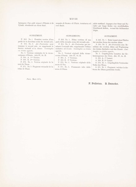 Iphigénie en Tauride : tragédie en quatre actes / musique de Gluck ; poëme de Guillard ; texte allemane de P. Cornelius ; texte italien de G. Zàffira
