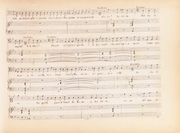 I Capuleti ed i Montecchi, ossia Giulietta e Romeo / melodramma di Felice Romani ; posto in musica da Vincenzo Bellini