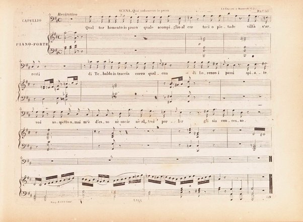 I Capuleti ed i Montecchi, ossia Giulietta e Romeo / melodramma di Felice Romani ; posto in musica da Vincenzo Bellini