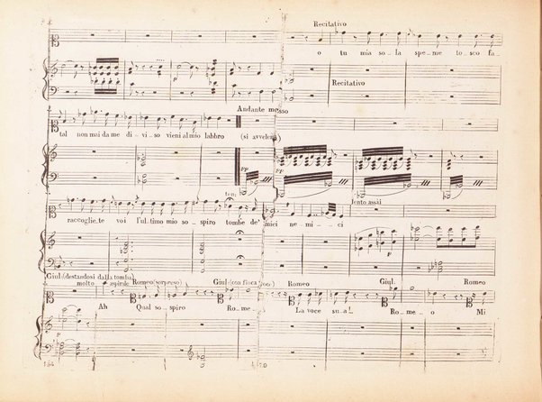 I Capuleti ed i Montecchi, ossia Giulietta e Romeo / melodramma di Felice Romani ; posto in musica da Vincenzo Bellini