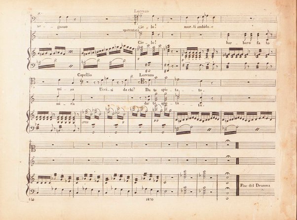 I Capuleti ed i Montecchi, ossia Giulietta e Romeo / melodramma di Felice Romani ; posto in musica da Vincenzo Bellini