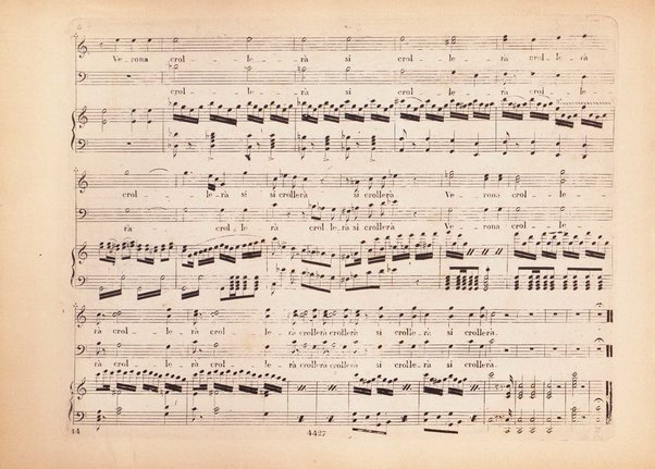 I Capuleti ed i Montecchi, ossia Giulietta e Romeo / melodramma di Felice Romani ; posto in musica da Vincenzo Bellini