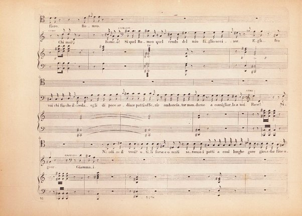 I Capuleti ed i Montecchi, ossia Giulietta e Romeo / melodramma di Felice Romani ; posto in musica da Vincenzo Bellini