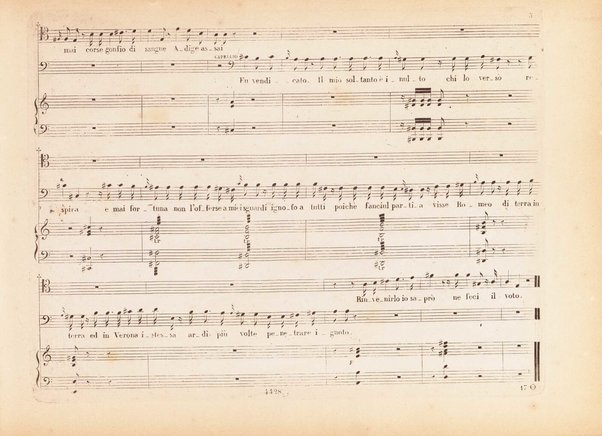 I Capuleti ed i Montecchi, ossia Giulietta e Romeo / melodramma di Felice Romani ; posto in musica da Vincenzo Bellini