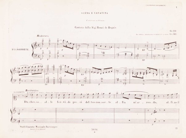 Roberto Devereux : tragedia lirica di S. Cammarano / posta in musica dal M° Donizetti