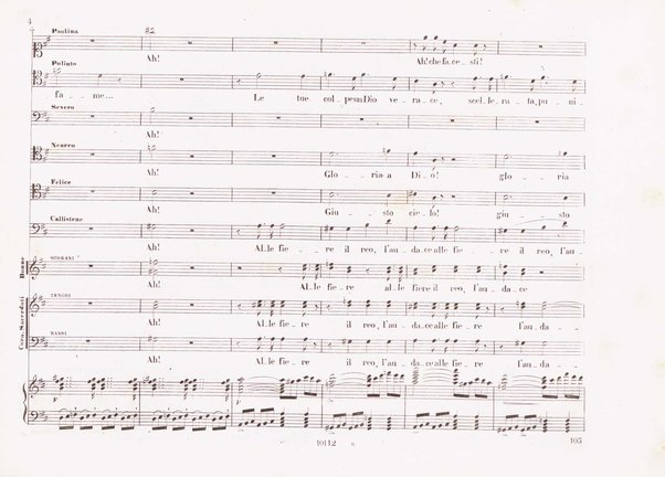 Poliuto : opera in 3 atti / poesia di Salvatore Cammarano ; musica di G. Donizetti ; sola e vera riduzione della partitura fatta in Parigi nel 1840 dallo stesso autore, per canto e pianoforte