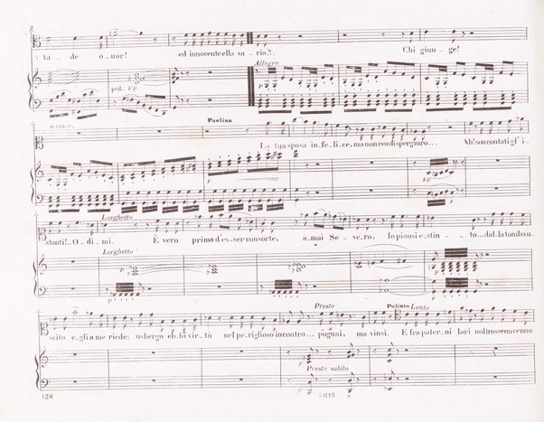 Poliuto : opera in 3 atti / poesia di Salvatore Cammarano ; musica di G. Donizetti ; sola e vera riduzione della partitura fatta in Parigi nel 1840 dallo stesso autore, per canto e pianoforte