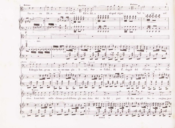Poliuto : opera in 3 atti / poesia di Salvatore Cammarano ; musica di G. Donizetti ; sola e vera riduzione della partitura fatta in Parigi nel 1840 dallo stesso autore, per canto e pianoforte