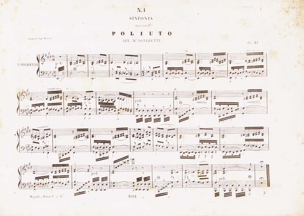 Poliuto : opera in 3 atti / poesia di Salvatore Cammarano ; musica di G. Donizetti ; sola e vera riduzione della partitura fatta in Parigi nel 1840 dallo stesso autore, per canto e pianoforte