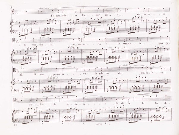 Poliuto : opera in 3 atti / poesia di Salvatore Cammarano ; musica di G. Donizetti ; sola e vera riduzione della partitura fatta in Parigi nel 1840 dallo stesso autore, per canto e pianoforte