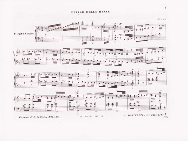 La favorita : melodramma in quattro atti / dall'idioma francese recato in italiano da F. Jannetti ; posto in musica dal cav.e G. Donizetti