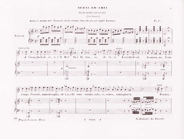La favorita : melodramma in quattro atti / dall'idioma francese recato in italiano da F. Jannetti ; posto in musica dal cav.e G. Donizetti