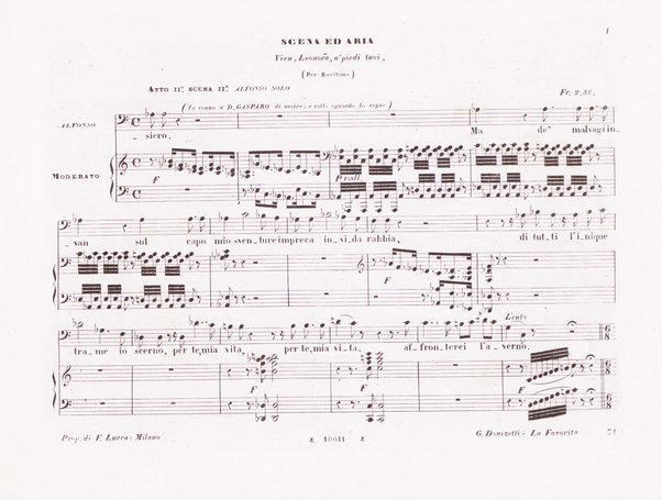La favorita : melodramma in quattro atti / dall'idioma francese recato in italiano da F. Jannetti ; posto in musica dal cav.e G. Donizetti