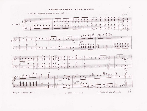 La favorita : melodramma in quattro atti / dall'idioma francese recato in italiano da F. Jannetti ; posto in musica dal cav.e G. Donizetti